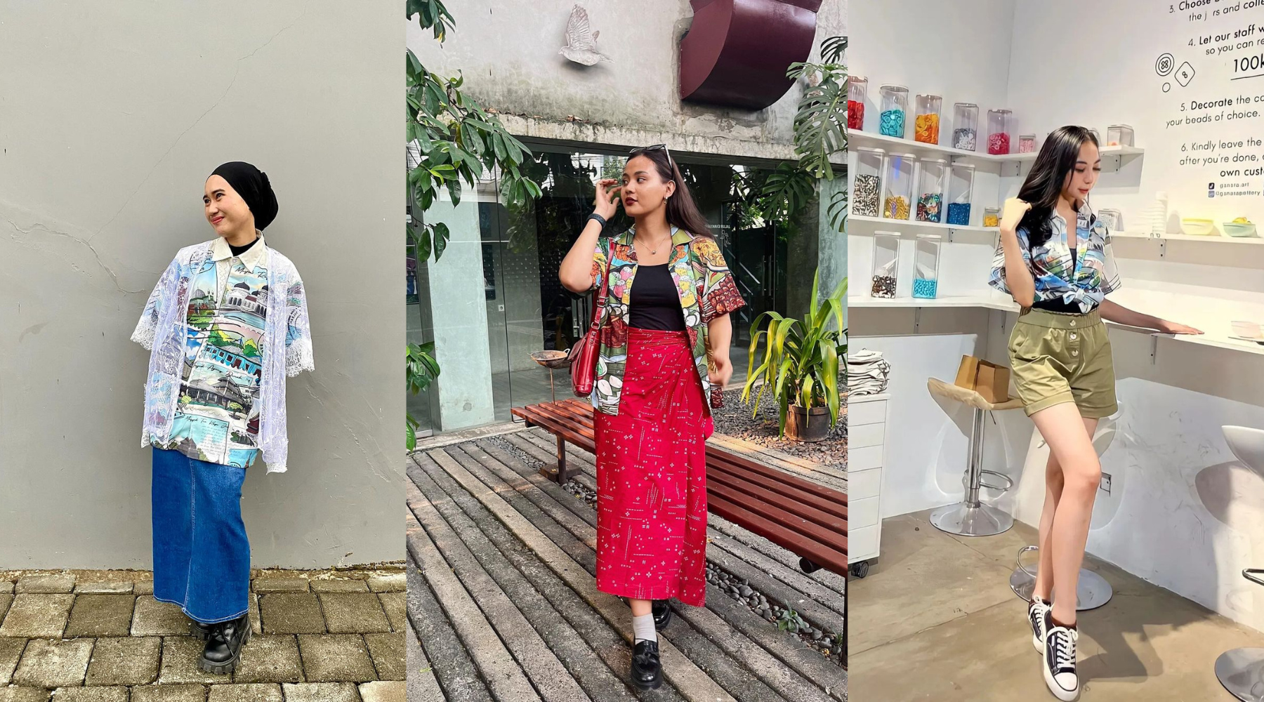 5 OOTD Mix and Match dengan Kemeja Motif Wanita yang Stylish